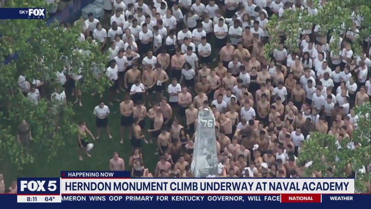 Herndon Monument climb at Naval Academy