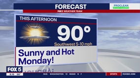 DC forecast: Monday temperatures could reach 90-degrees