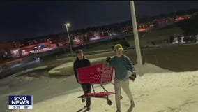Mount Eden Prairie: How the Target cart got to the top of the snow mound