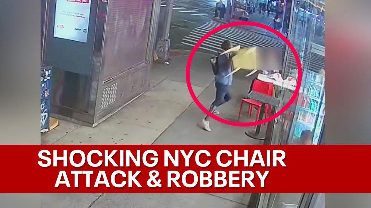 Man sitting outside attacked with chair
