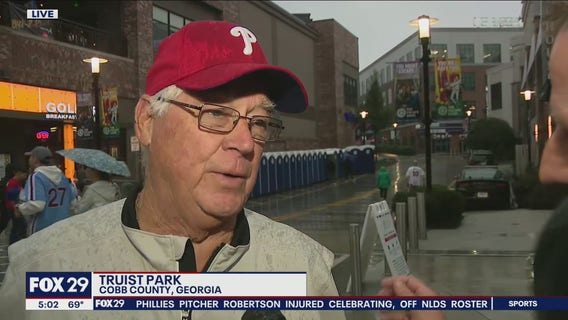 Leonard Castellanos, grandfather to Philadelphia Phillies Nick Castellanos, talks with Chris O'Connell