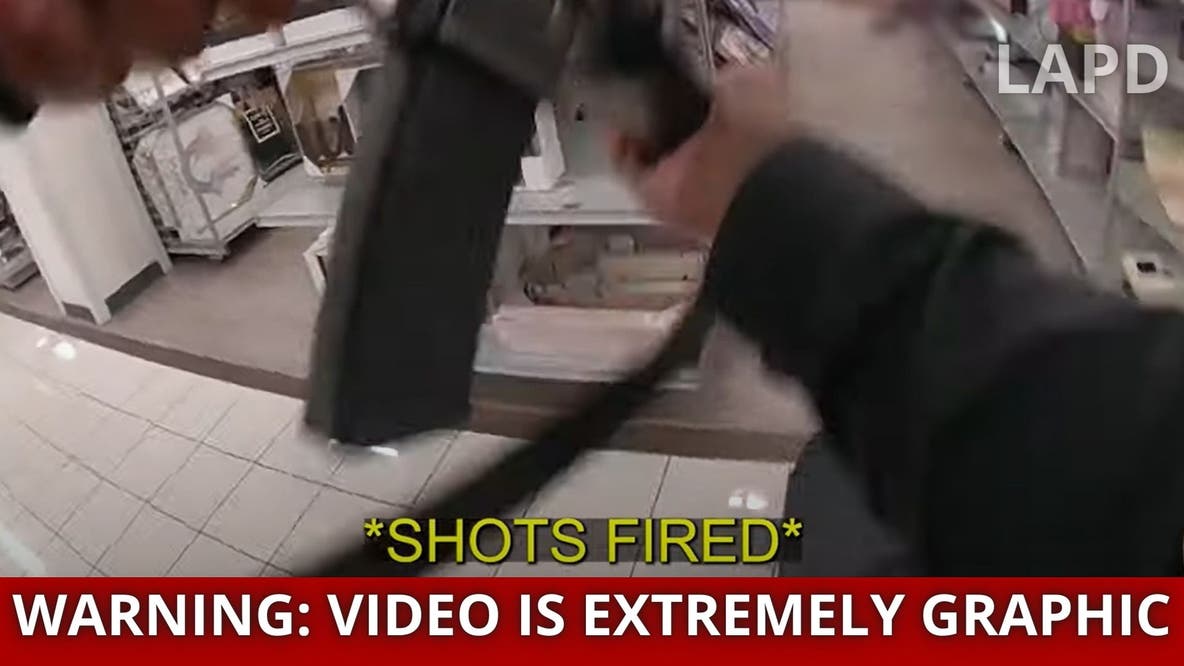 GRAPHIC: LAPD's full video of North Hollywood shooting leading up to deaths of teen, suspect