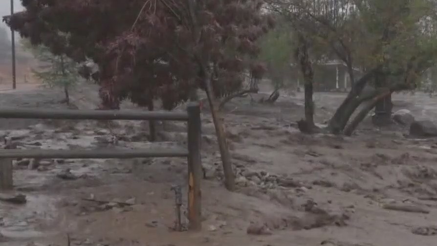 Fears of mudslides increase as rain comes down in burn scar areas