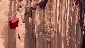 BASE jumper crashes into cliff, dramatic video shows