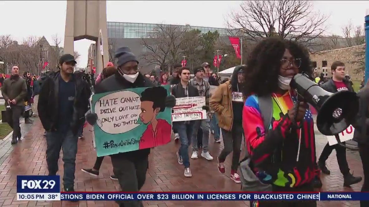 'I feel unsafe': Temple students march across campus to protest lack of campus safety