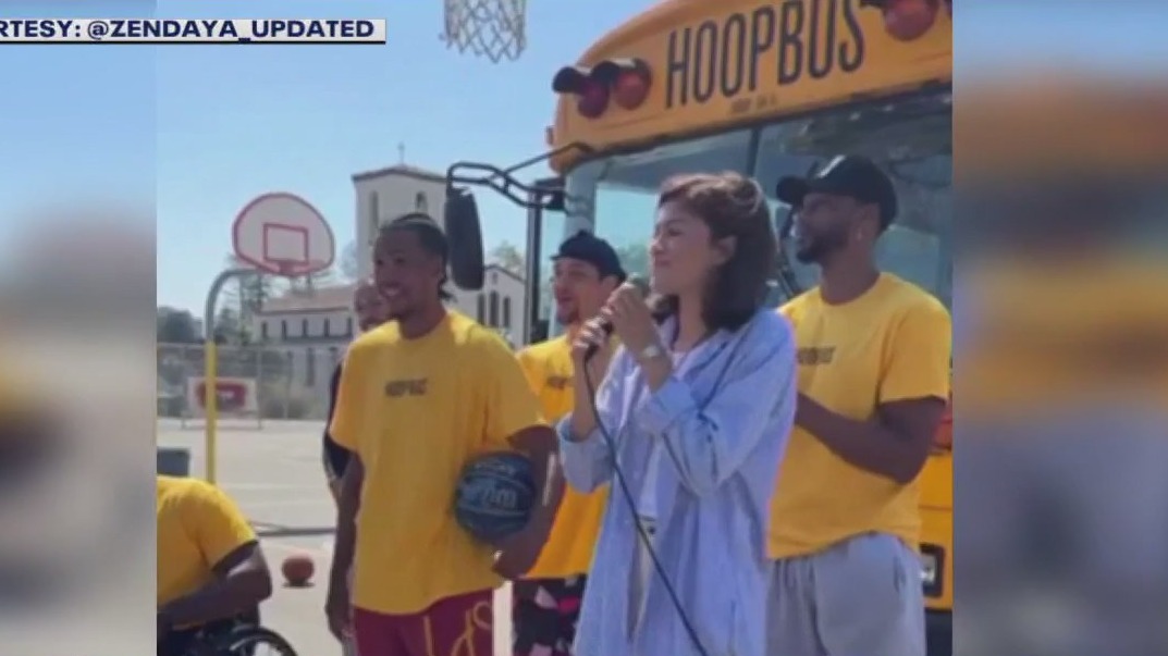 Zendaya and boyfriend Tom Holland visit Oakland school