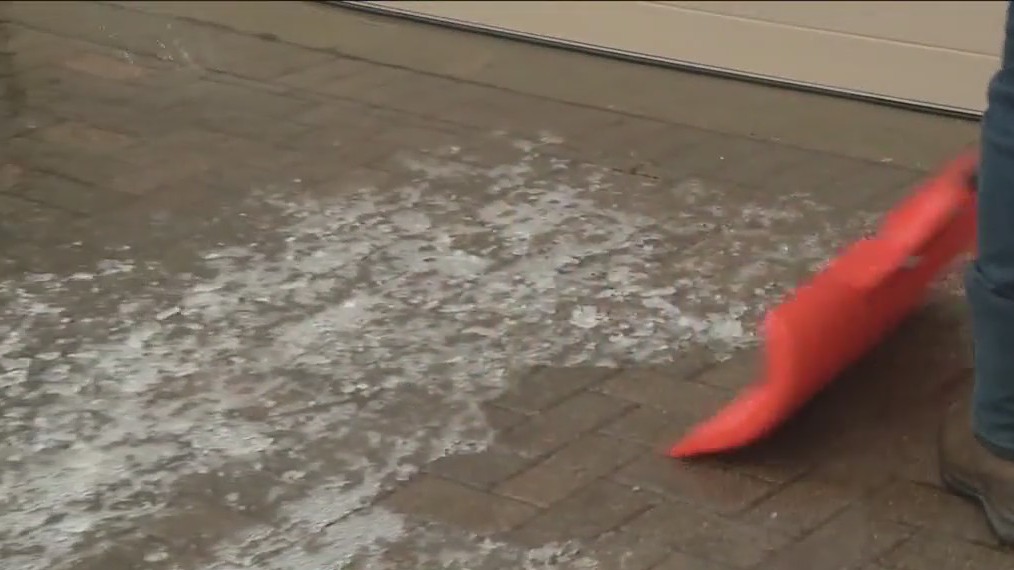 Rain turns to slick ice on north suburban streets