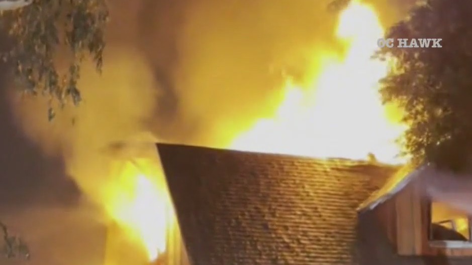 Vacant barn catches fire near Knott's Berry Farm