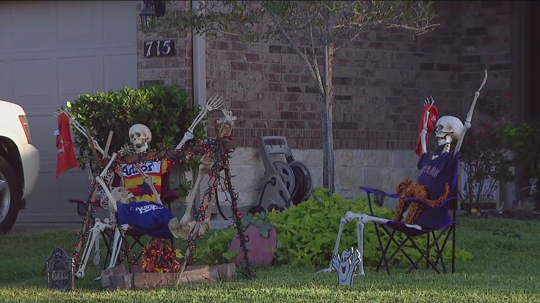 Astros-Rangers rivalry Halloween decorations | FOX 26 Houston