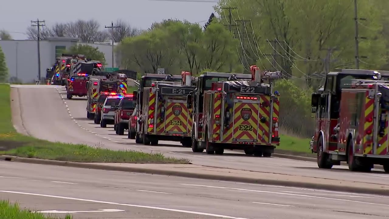 Procession for firefighter killed in shooting [RAW]