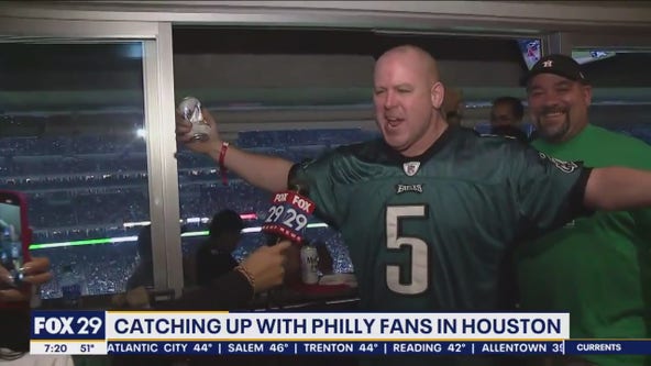 Eagles fans enjoy the game against Houston in Matress Mack's suite