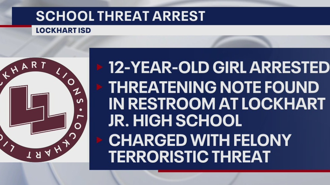 12-year-old girl arrested for threatening note found at Lockhart Junior High