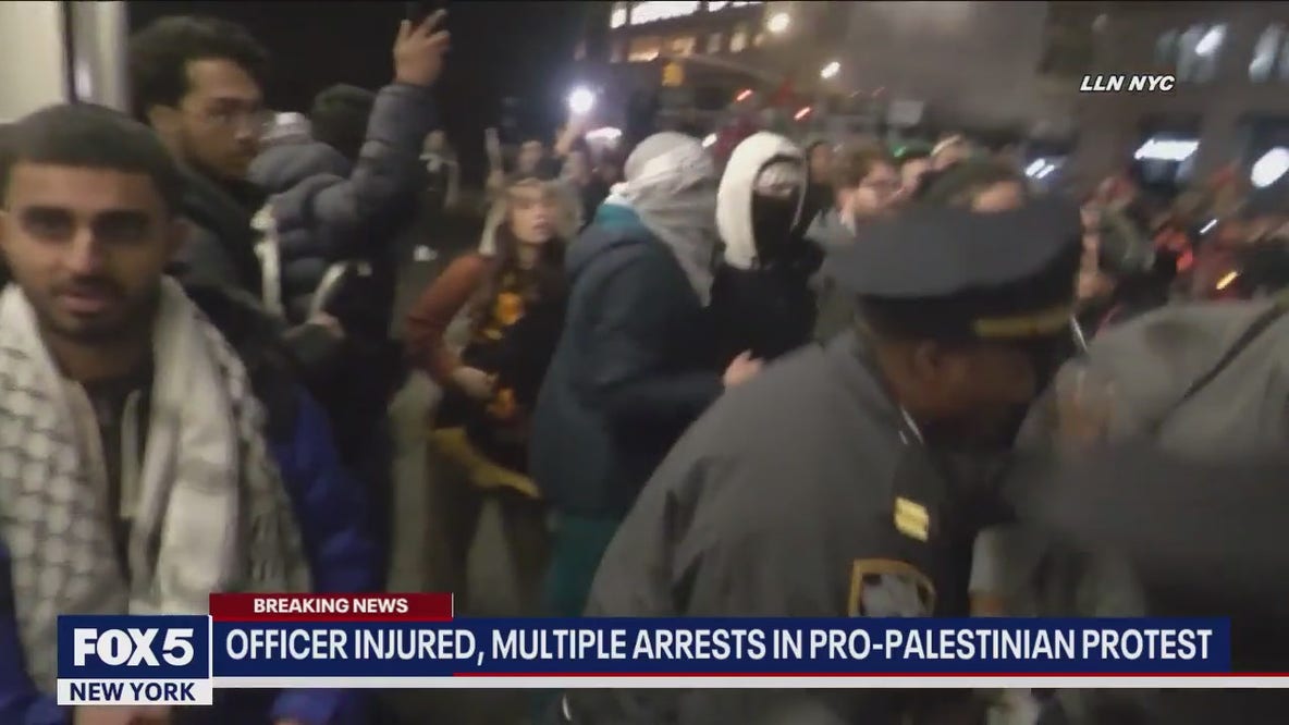 Office injured, multiple arrested at protest in Midotwn