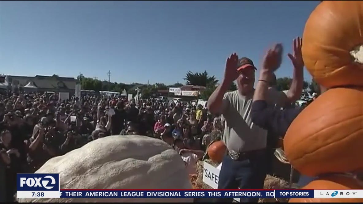 Farmers show up with huge pumpkins in Half Moon Bay