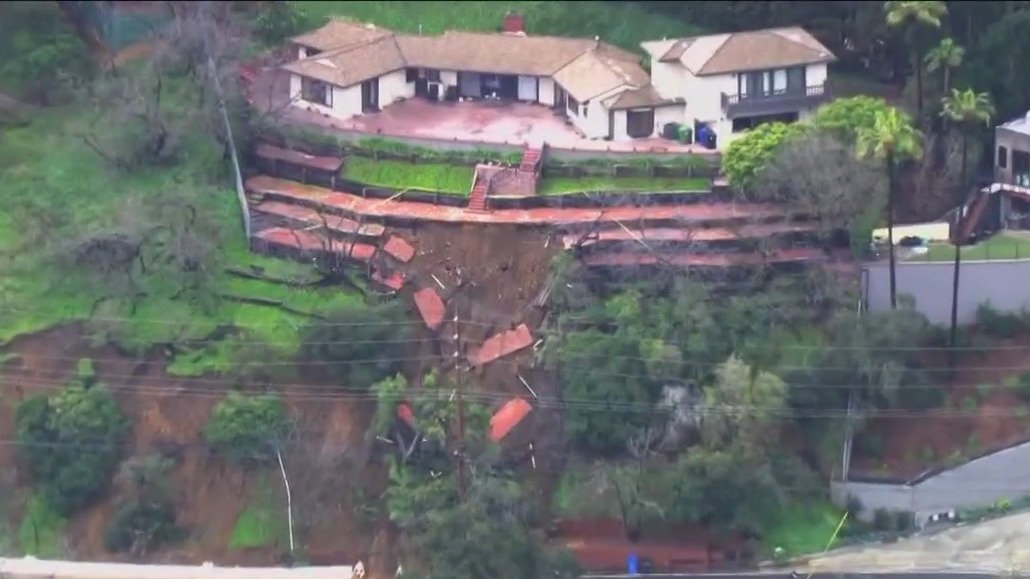 LAFD crews assessing hillside collapse in Beverly Glen