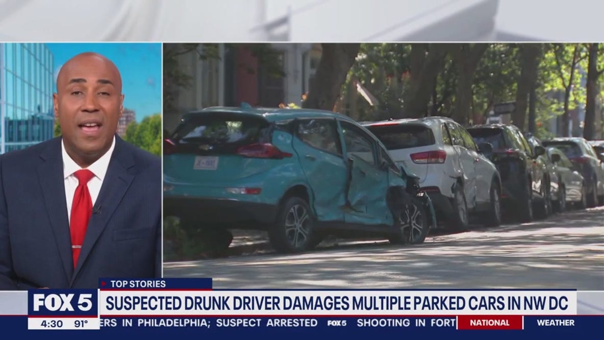 Suspected drunk driver damages multiple parked cars in NW DC