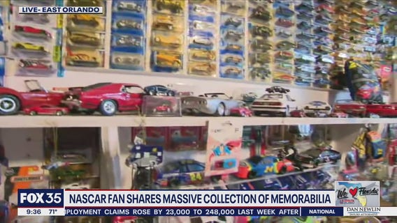 Nascar fan shares massive collection of memorabilia