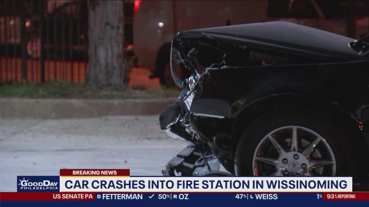 Car crashes into fire station in Wissinoming