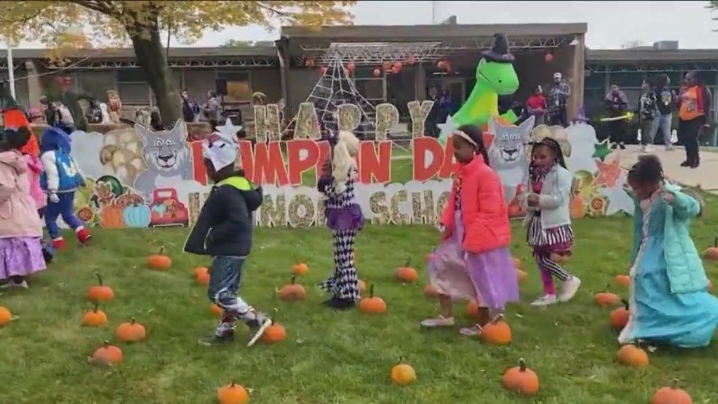 Suburban school district transforms six schools into pumpkin patches