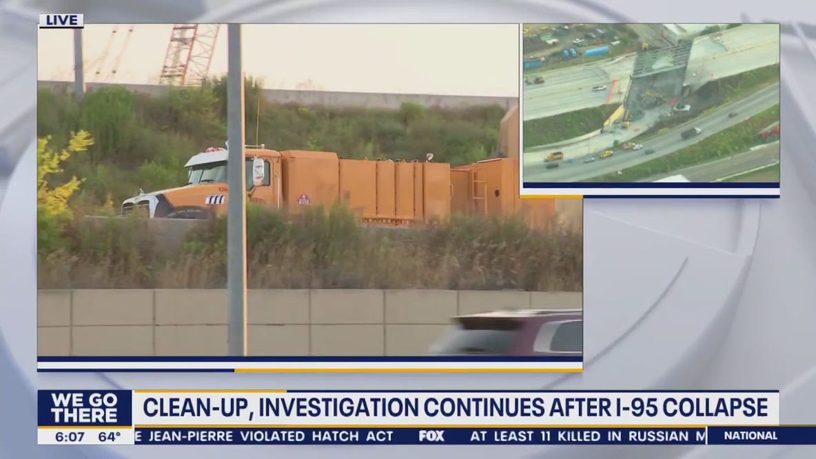 Cleanup continues after I-95 collapse