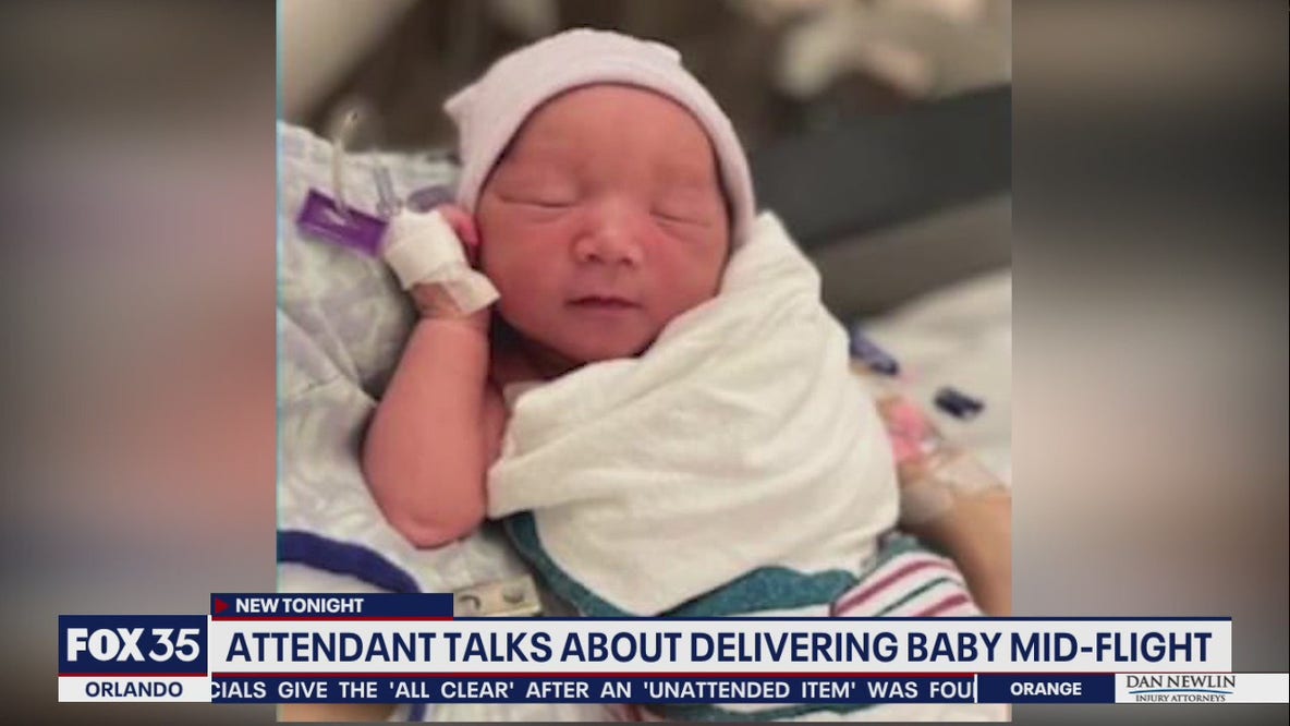Frontier Airlines flight attendant talks about delivering baby on plane
