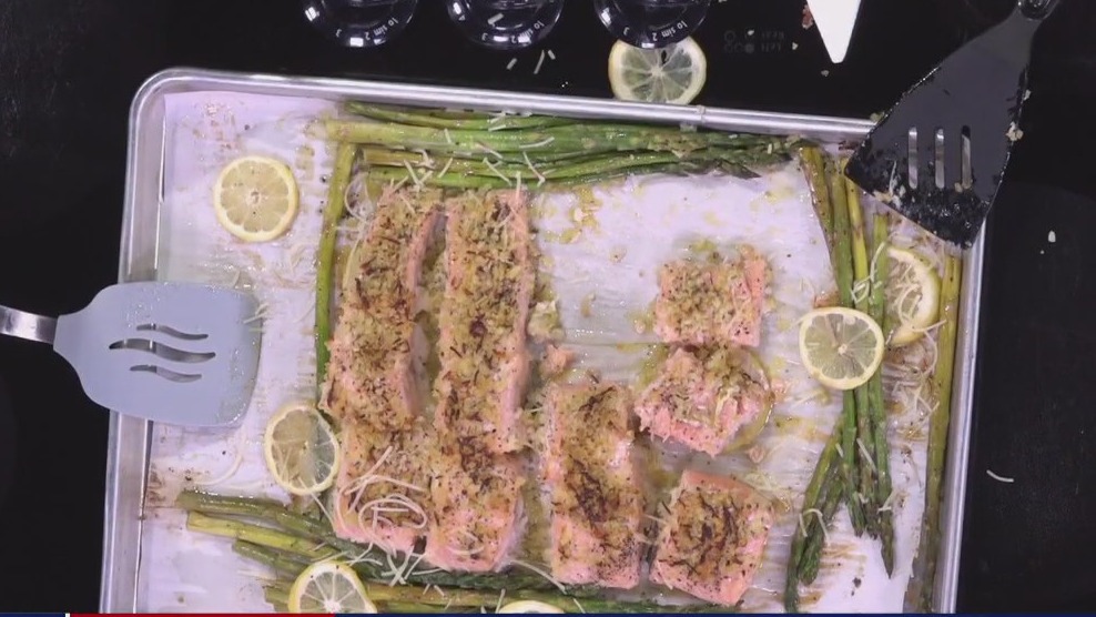 Sheet Pan Salmon and Asparagus Bake