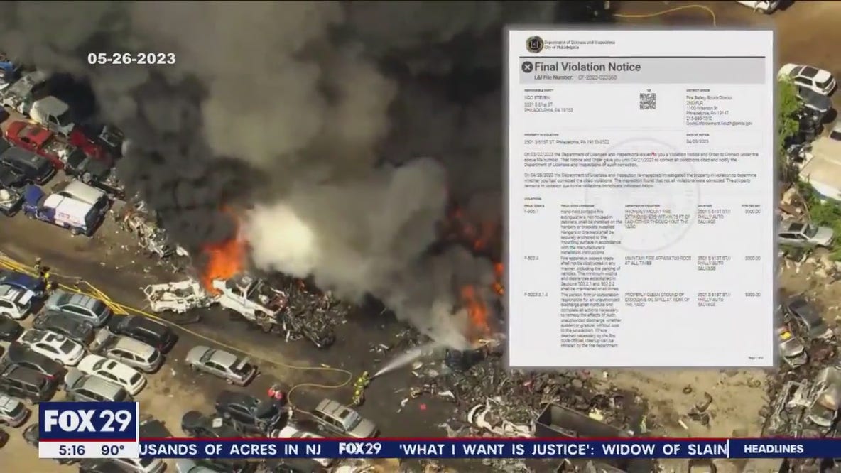 Spate of destructive junkyard fires in Philadelphia 'certainly not normal', fire dept. says