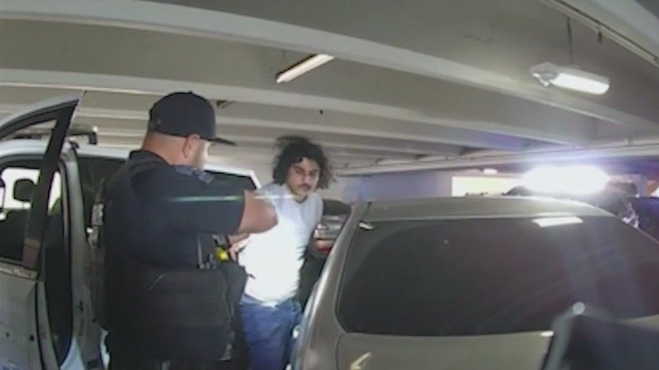 Video shows arrest of stabbing, murder suspect