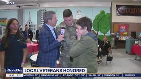 Students receive military surprise at Veterans Day celebration