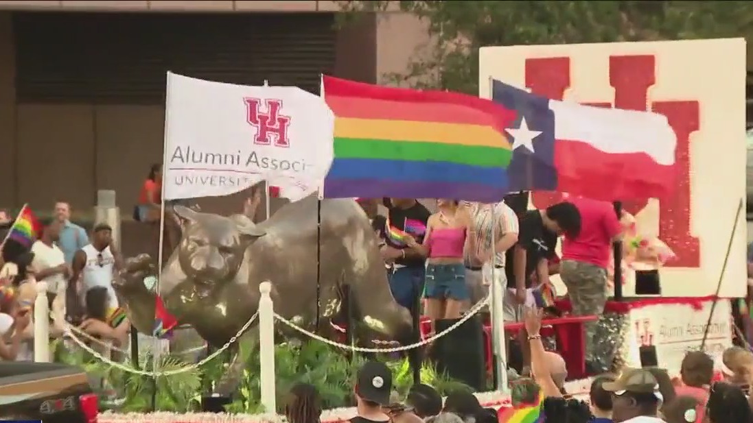 Pride parade in downtown Houston