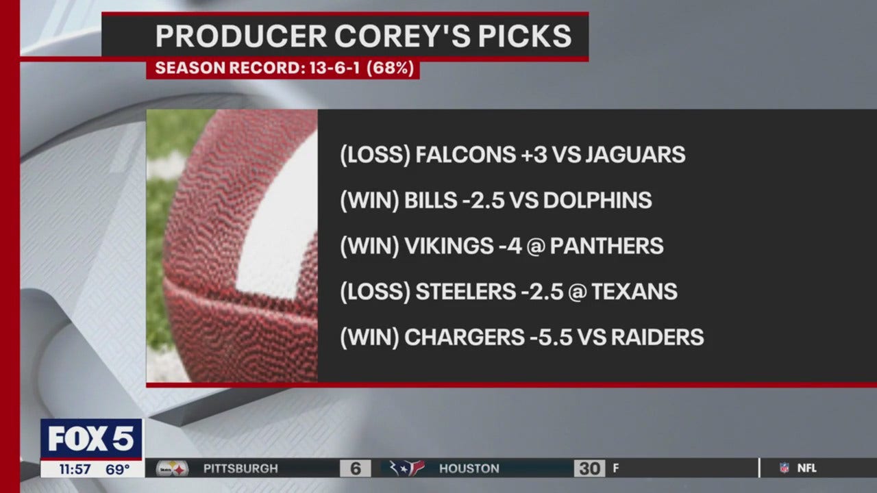 Producer Corey's Picks for the NFL week ahead