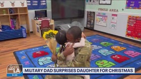 Military dad surprises daughter for Christmas