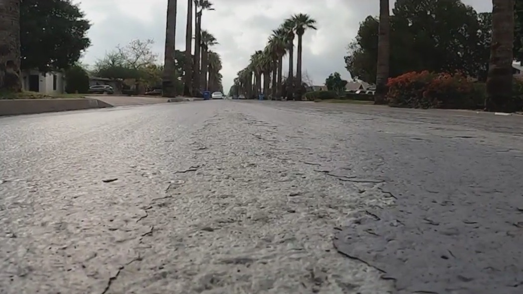 Cool pavement technology in a Phoenix neighborhood reacts to rain in an messy way