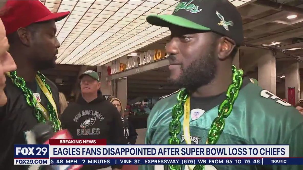 Eagles fans dejected by Super Bowl loss, costly late game penalty