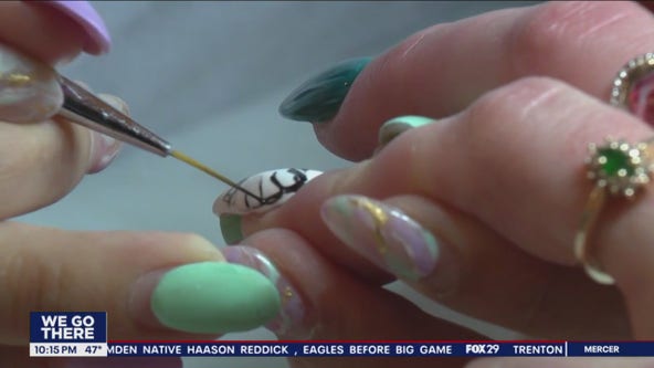 NBC10 Philadelphia on X: With Super Bowl Sunday gearing up to be a real  nail biter, some die-hard Eagles fans want to make sure their nails - and  hair and makeup 