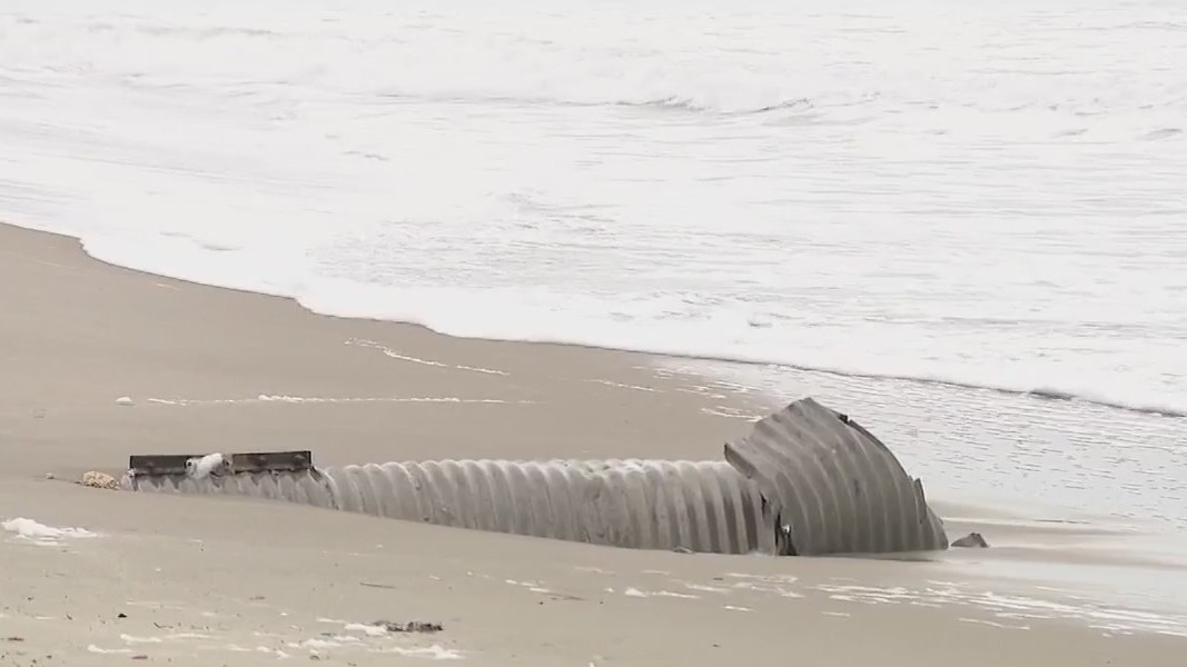 Exposed pipe at beach sparks safety concerns