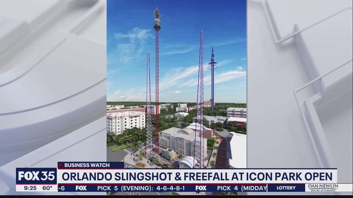 World's tallest slingshot, drop tower rides to open at ICON Park in Orlando
