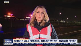 Wrong way crash shuts down NB lanes of SR-599