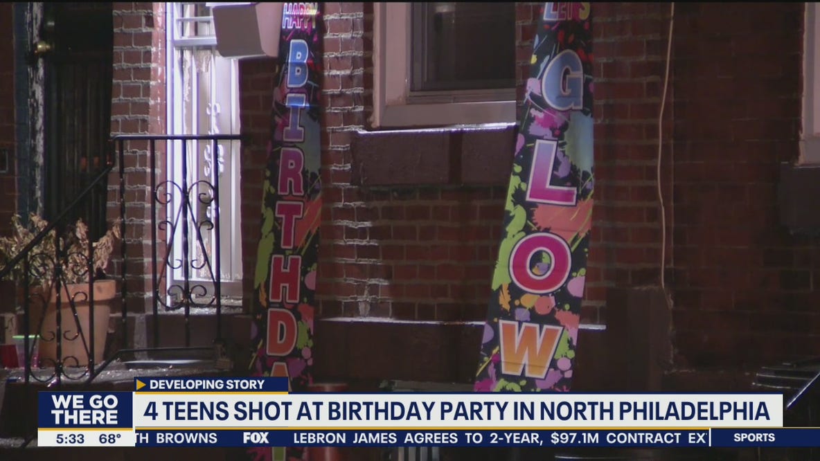Police: 4 teens shot at birthday party in North Philadelphia
