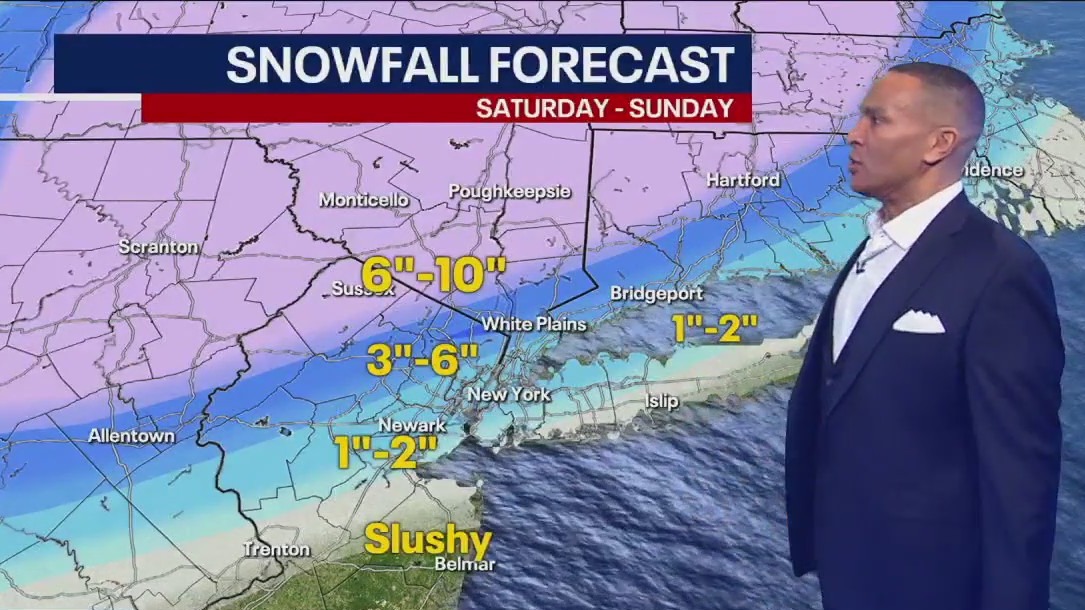 NYC weekend snow storm: How much is it going to snow in NY, NJ & CT? | Friday forecast