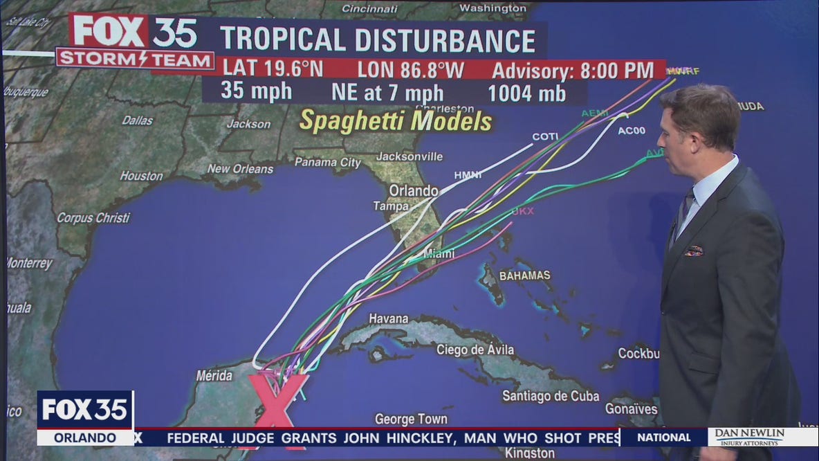 Tracking tropical disturbance off Yucatan