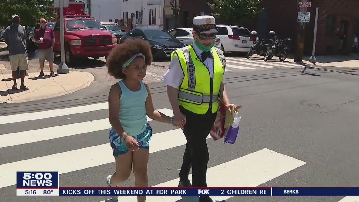 Retiring Philadelphia crossing guard throws party for local community