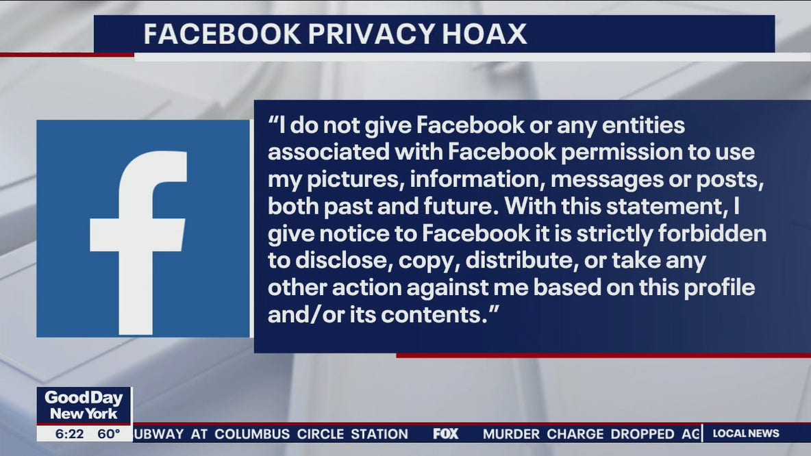 What is the Facebook privacy message?