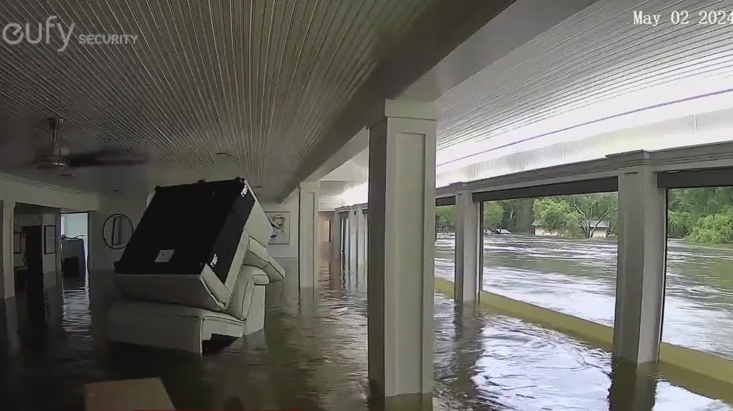Conroe home underwater after flooding