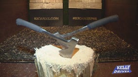 Tossing Axes Around at Kick Axe Throwing