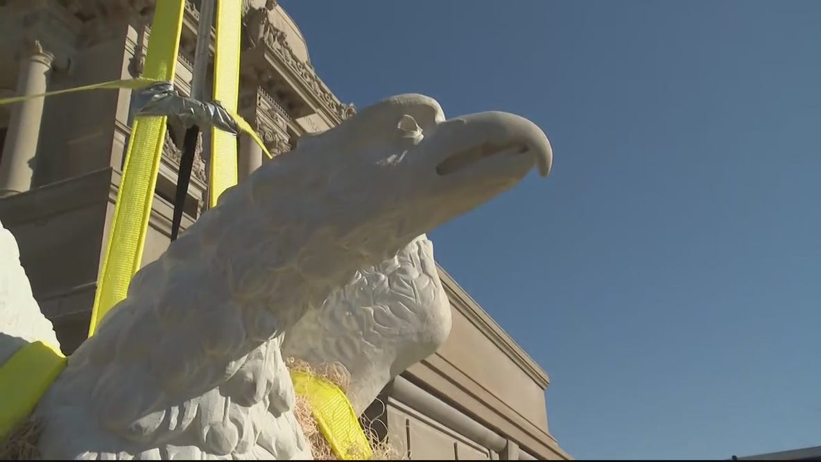 Detroit's Hurlbut Memorial Gate eagle restored