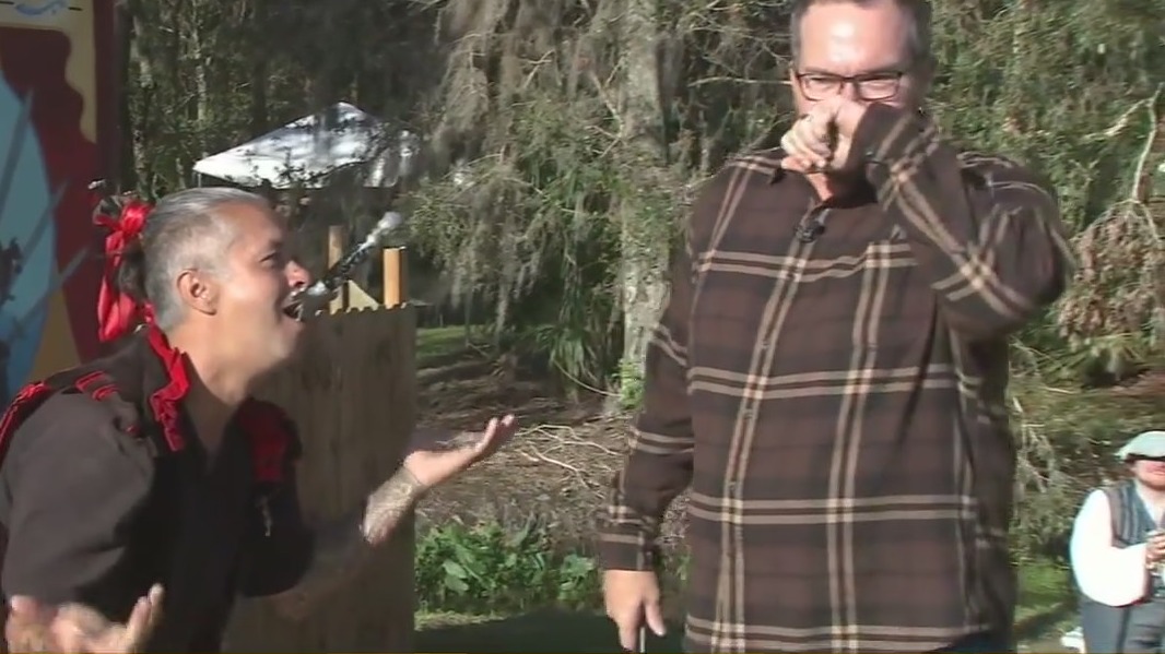 Charley Belcher's first ever assist with sword swallowing