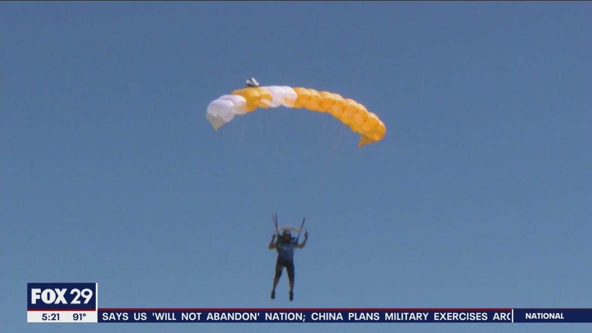 Diving for Charity: Pennsylvania man is attempting 101 skydives in 24 hours to break record