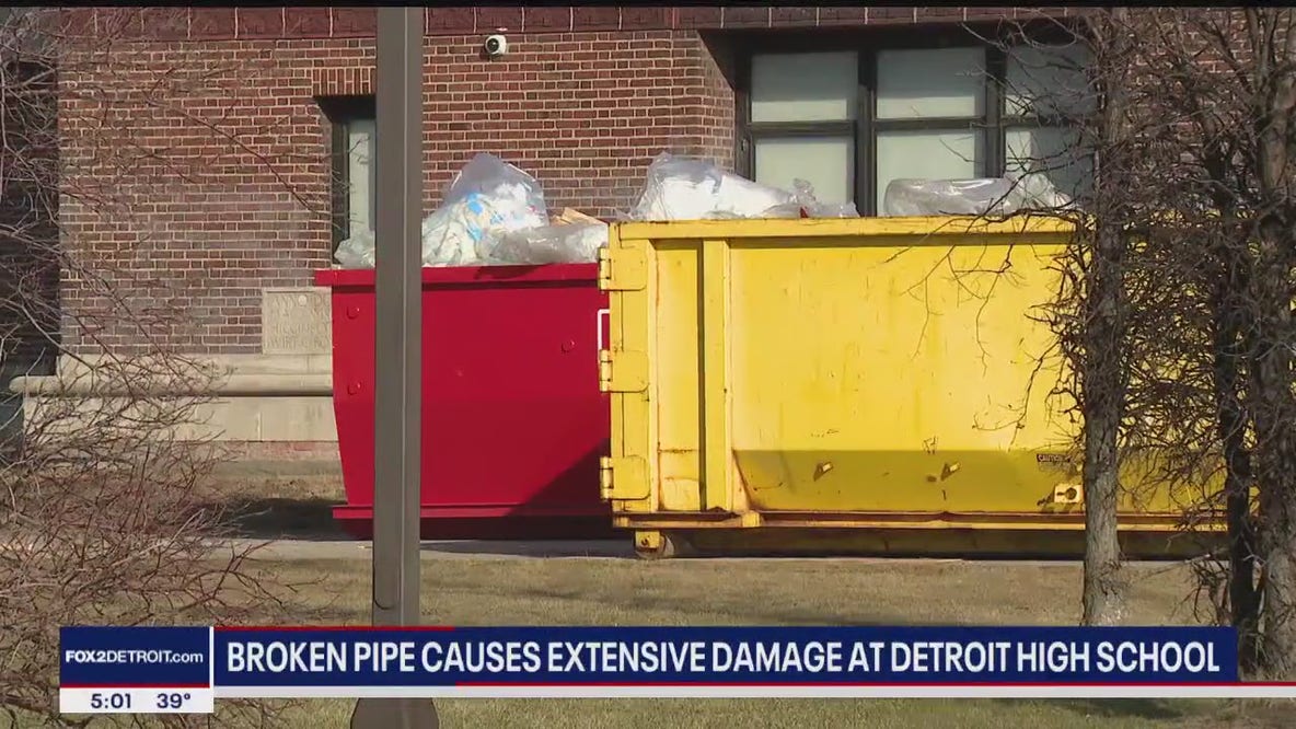 Detroit high school extensively damaged after pipe bursts