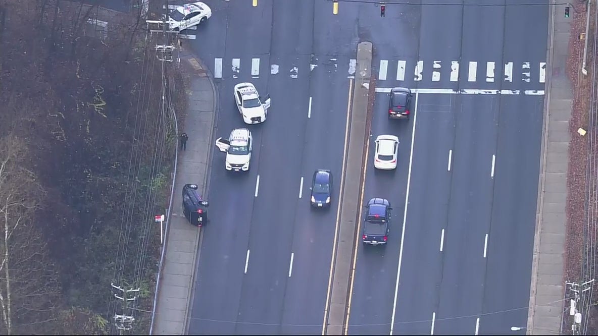 Overturned vehicle, transformer fire after collision in Wheaton